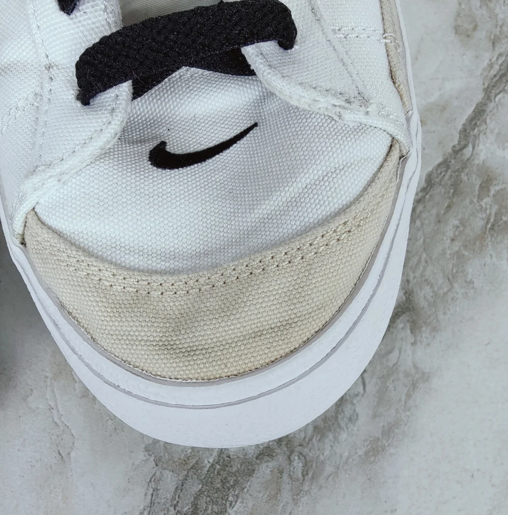 Nike Men's Blazer Low '77 Vintage White Black Canvas Sneakers, 10.5 - Picture 9 of 11